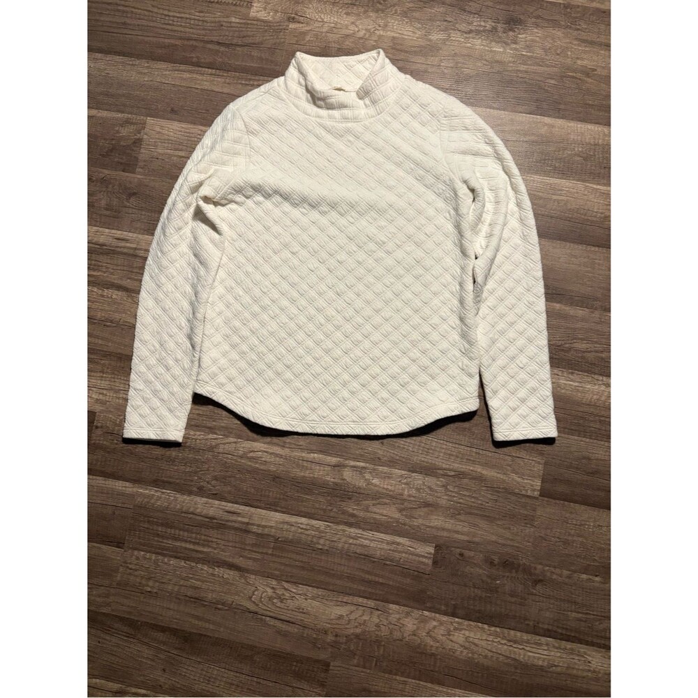 Crewcuts White Quilted Mock Neck Pullover Sweater